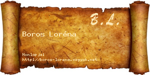 Boros Loréna névjegykártya